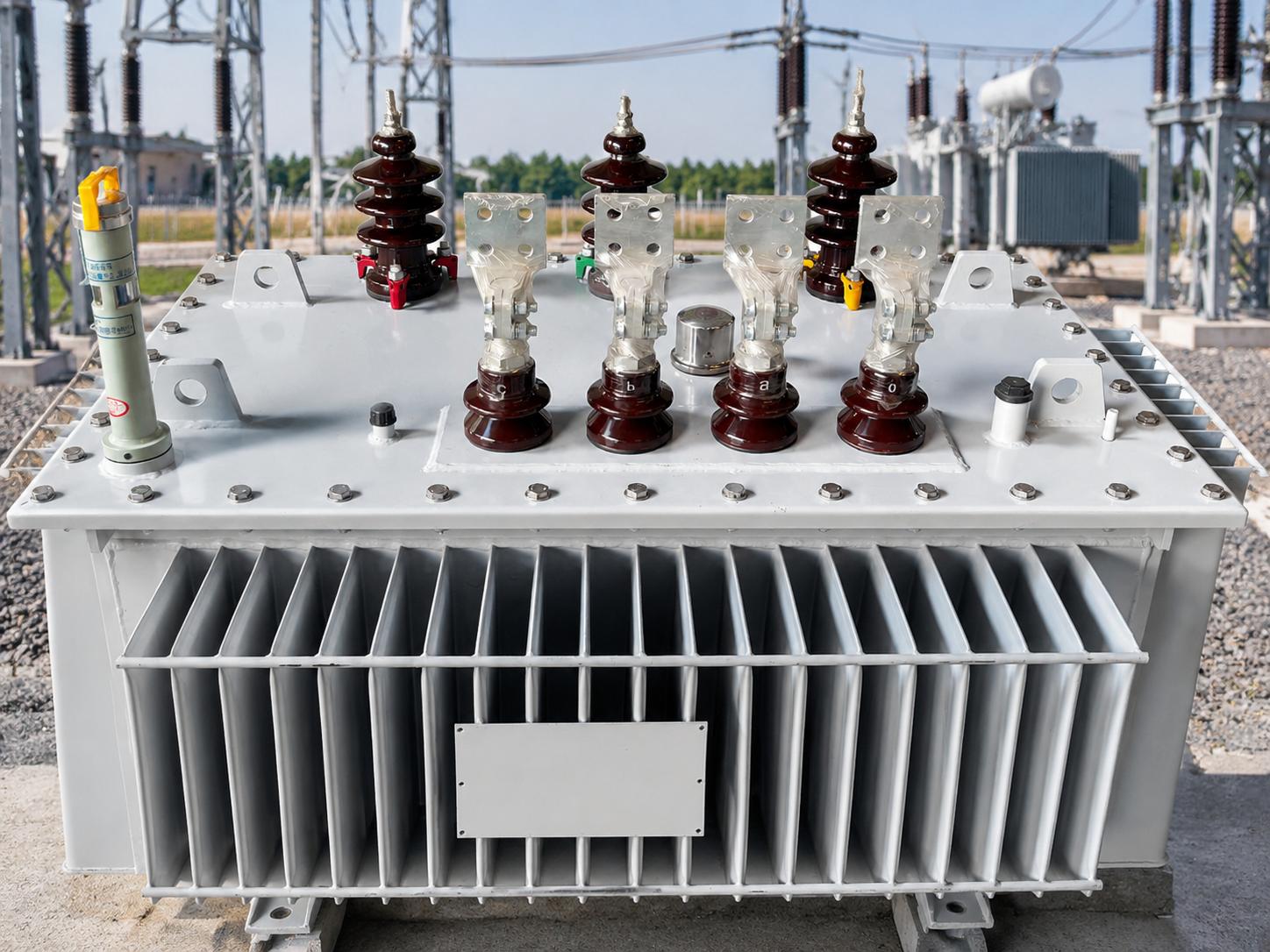 Transformer nameplate with technical specifications