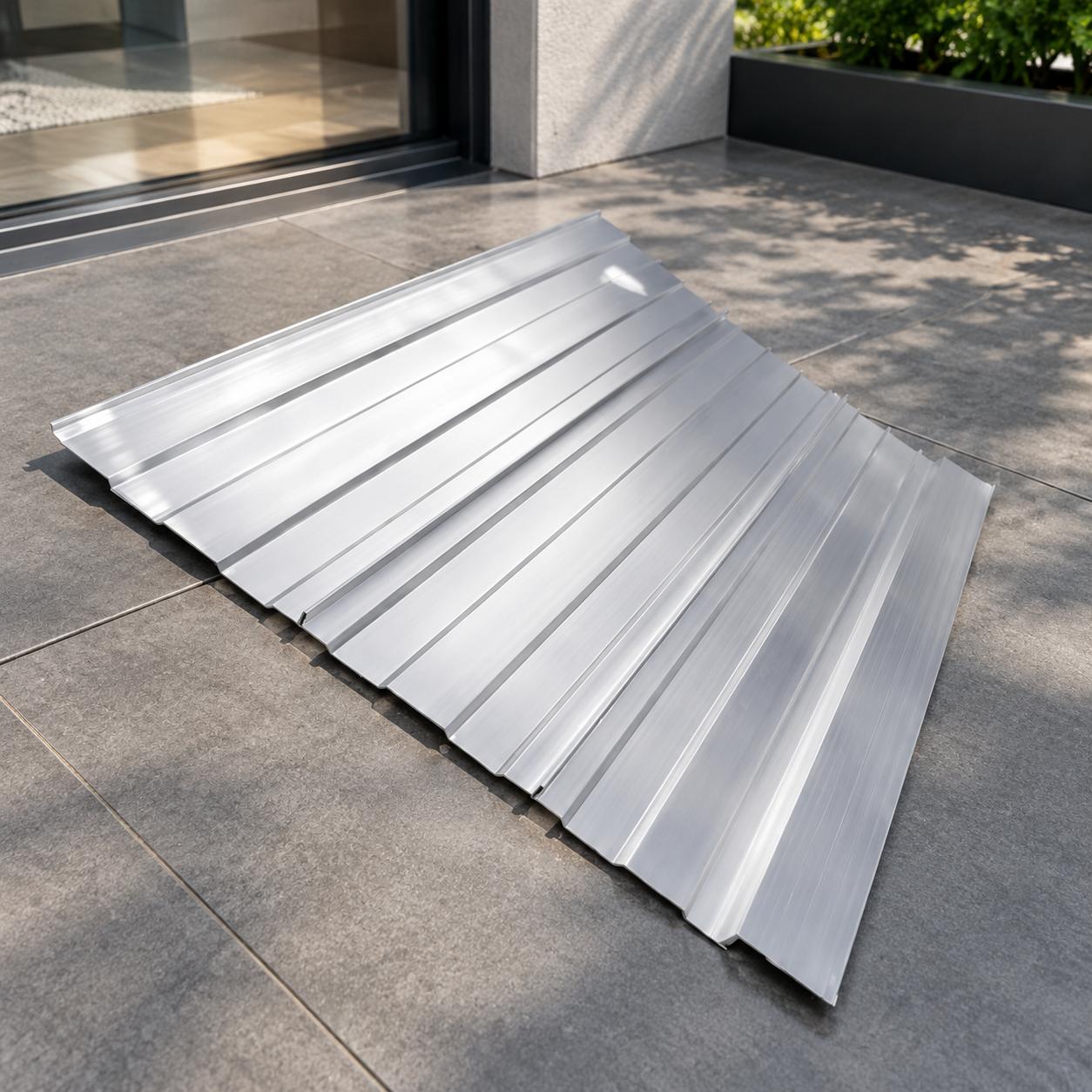 Fluted aluminum panel with brushed finish