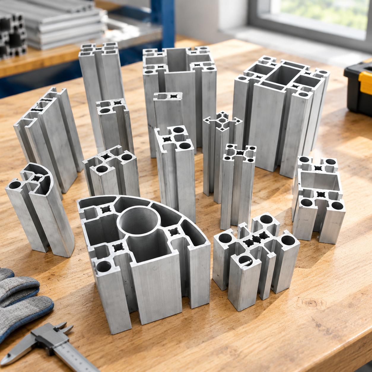 Aluminum extrusion profiles of various cross-sections
